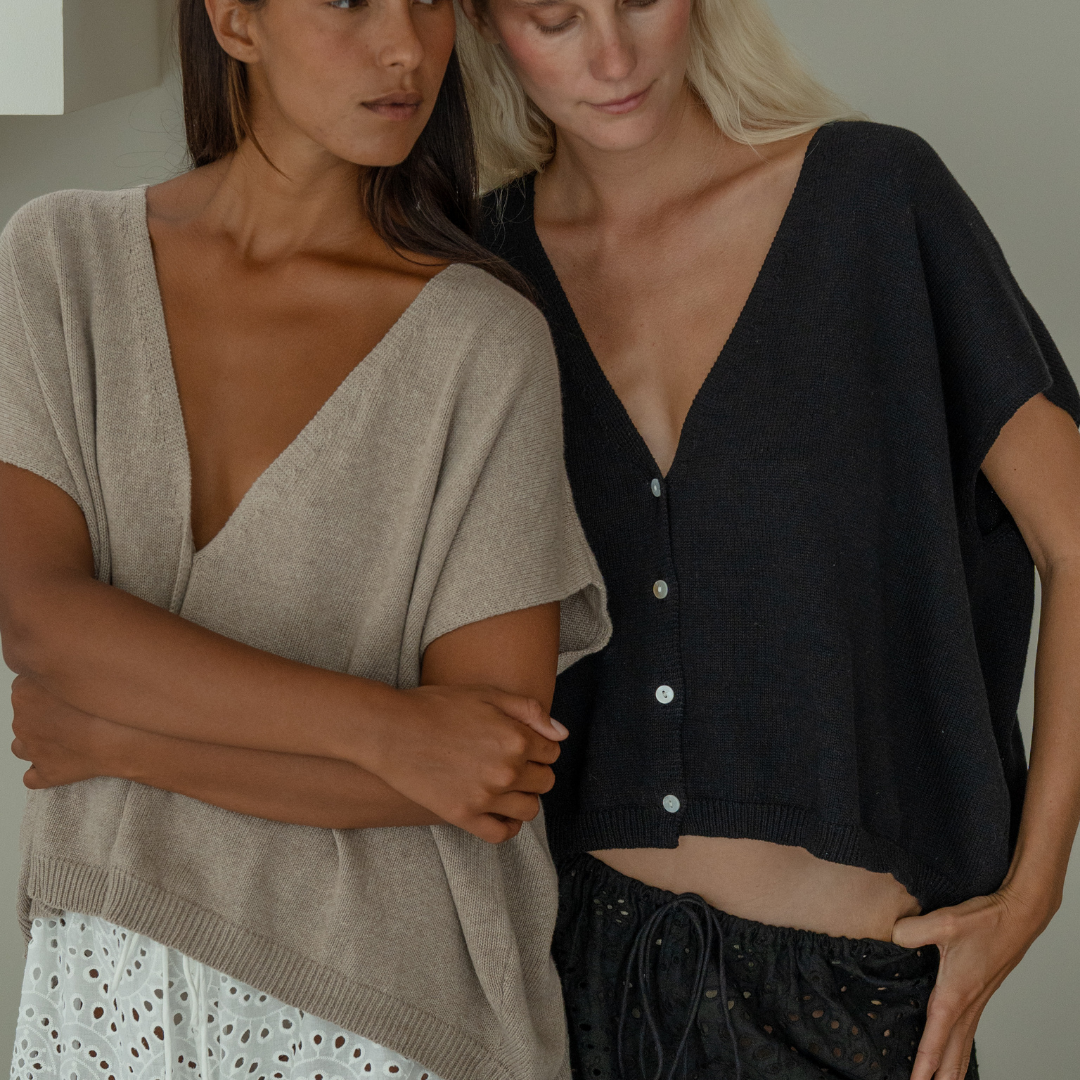 CELINE - BLACK Buttoned Knit Top