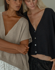 CELINE - BLACK Buttoned Knit Top
