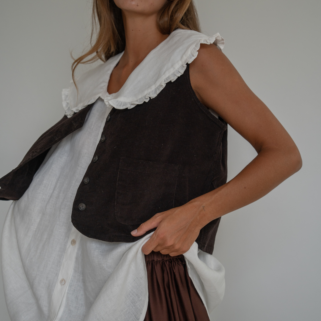 ANNE - WHITE Linen Blouse