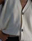 ARTHUR -  CREAM Buttoned Knit Vest