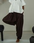 MARLO PLEAT - CHOCOLATE Ramie Pant