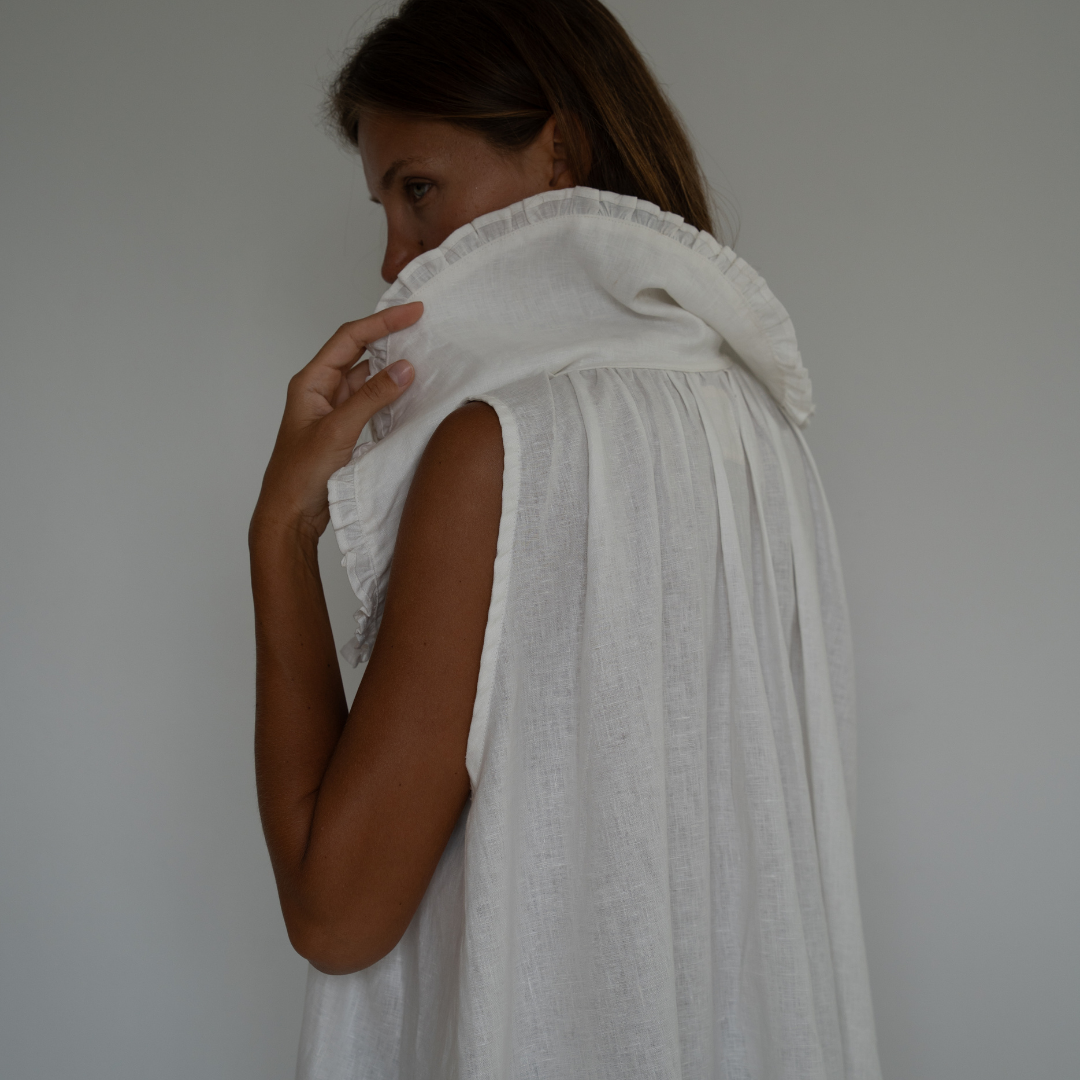 ANNE - WHITE Linen Blouse