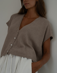 CELINE - FAWN Buttoned Knit Top