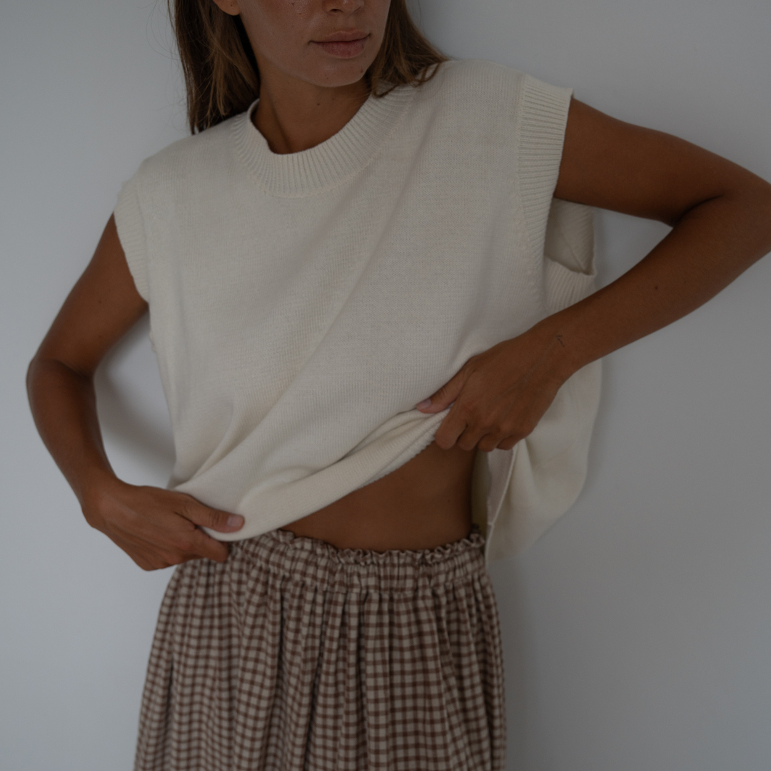 EDITH - CREAM Knit Vest