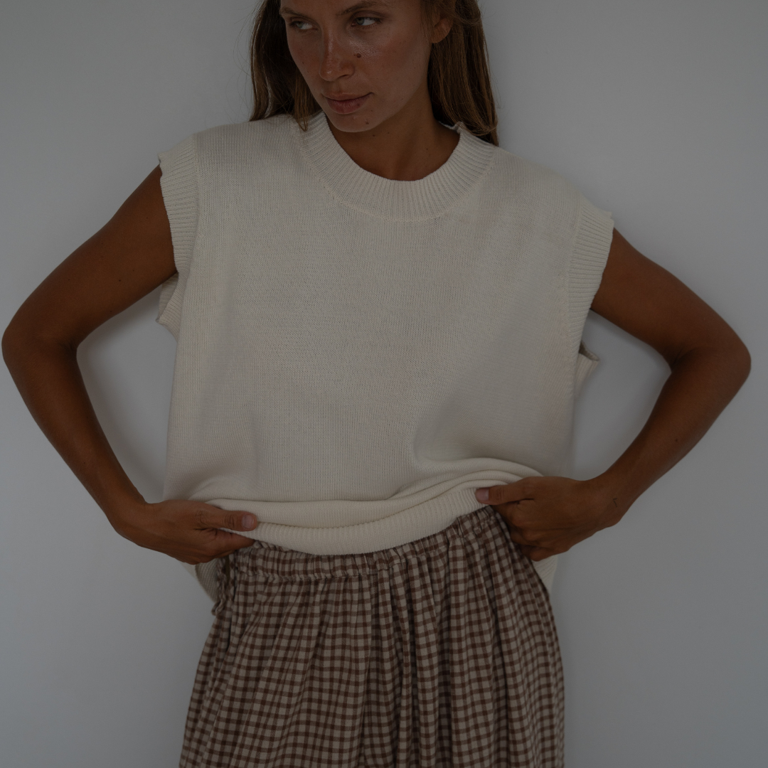 EDITH - CREAM Knit Vest