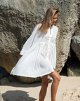 AIDEN - WHITE Buttoned Dress