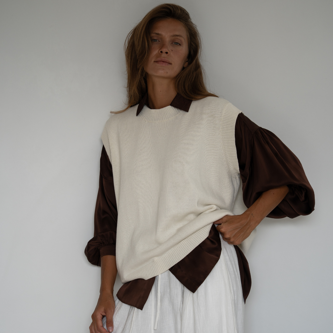 EDITH - CREAM Knit Vest