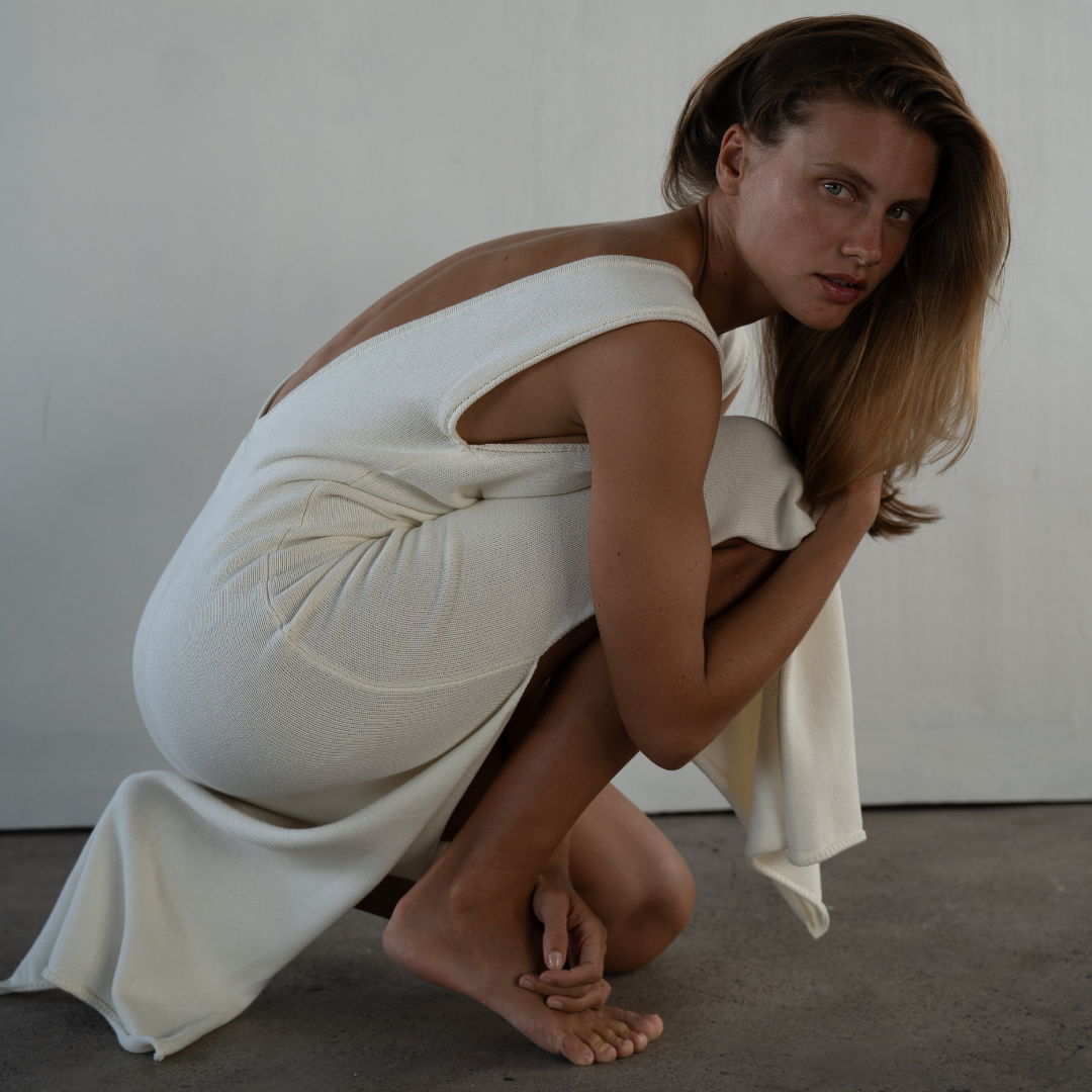 womens cream knitted dress Petal and Pup Women's Duncan Knit Dress