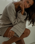 ALMA - FAWN Textured Knit Sweater