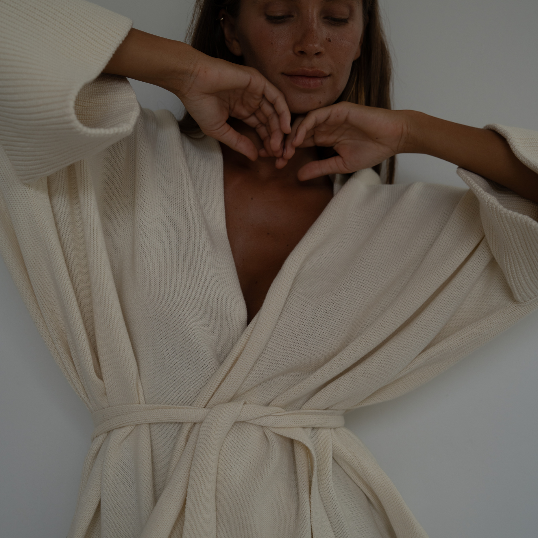MARK - CREAM Knit Wrap Cardigan