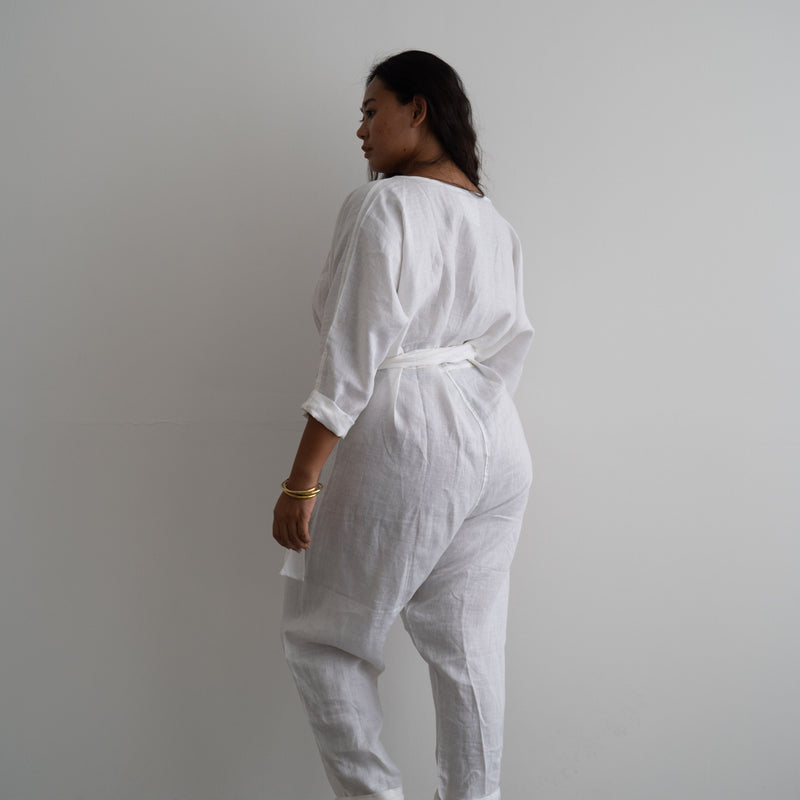 AD - WHITE Linen Jumpsuit
