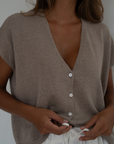 CELINE - FAWN Buttoned Knit Top