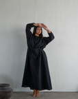 ASTRID - BLACK Crinkle Dolam Sleeve Maxi