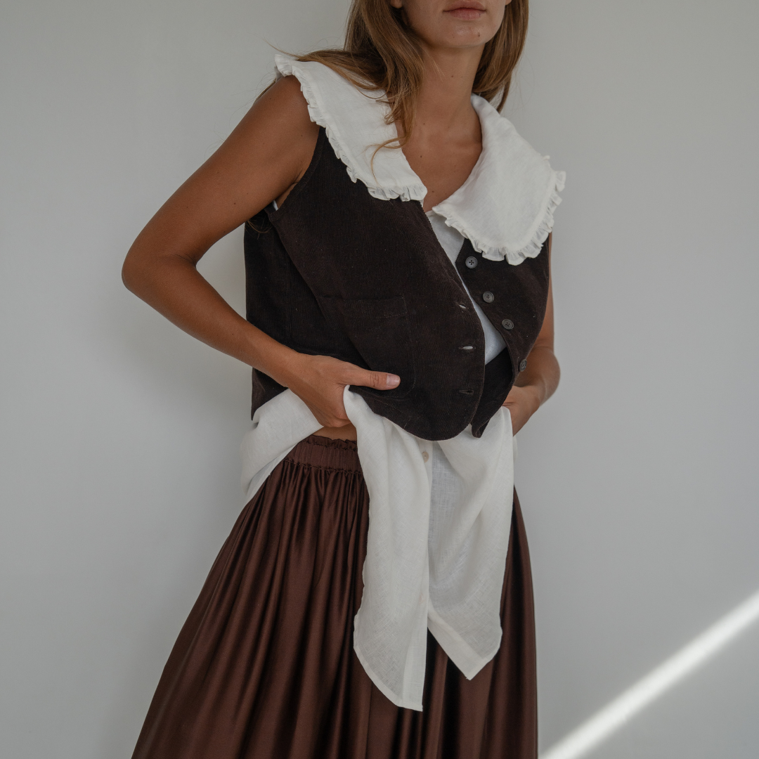 ANNE - WHITE Linen Blouse