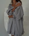 Pre-Order OPAL - Linen Gingham Smock Dress