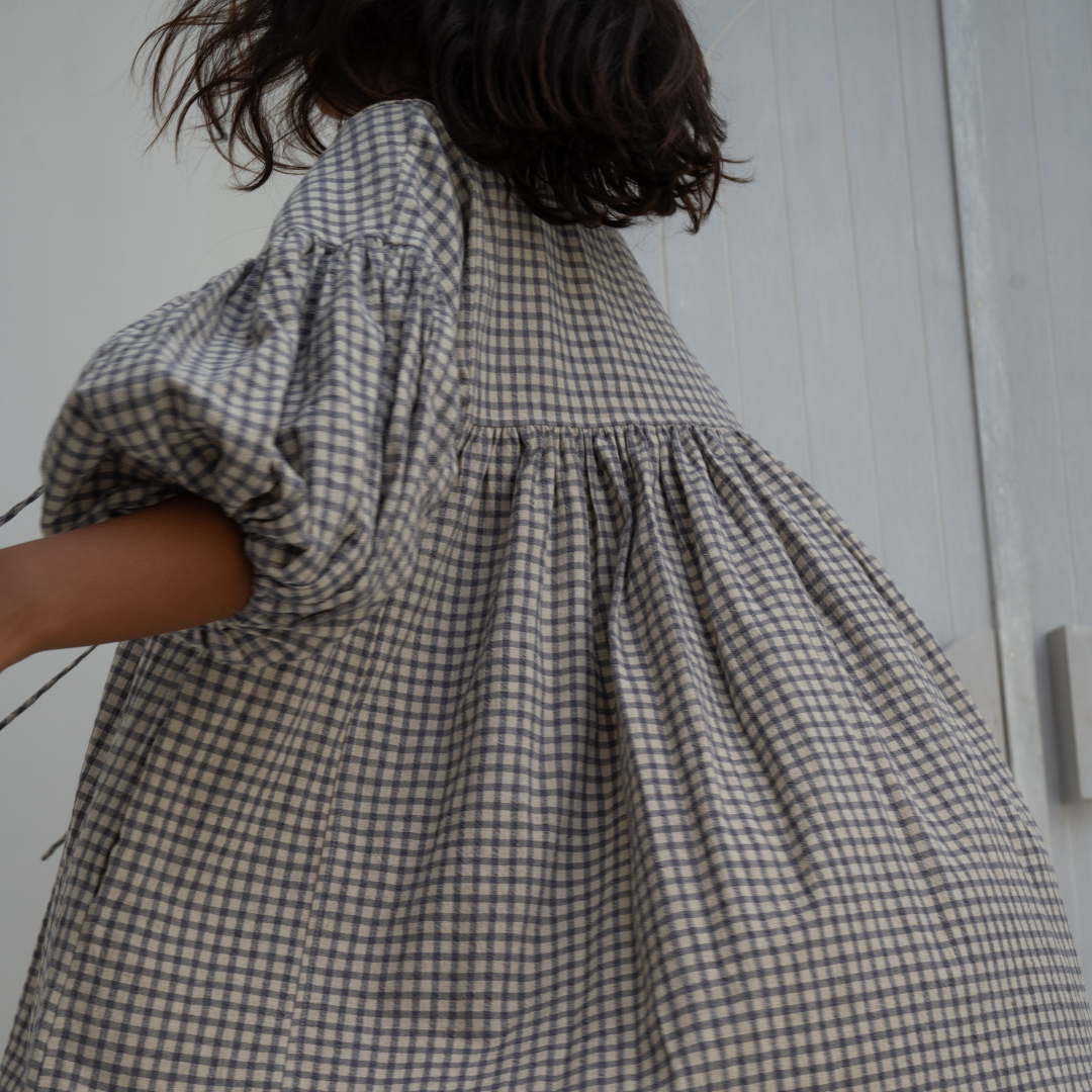 OTTALIE - Linen Gingham Dress