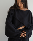 OPHELIA - Black Knit Cross Sweater