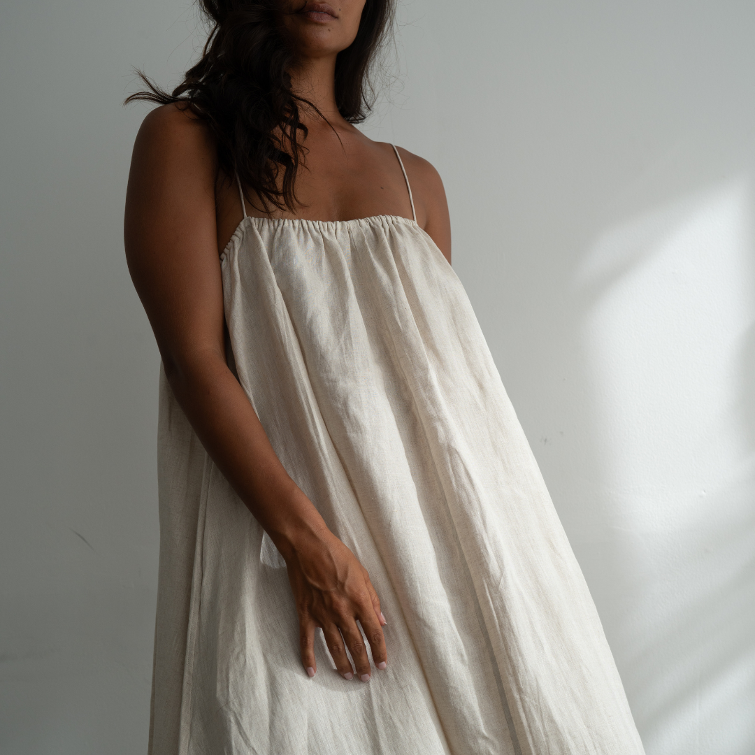 PRE-ORDER PIA - NATURAL Linen Dress