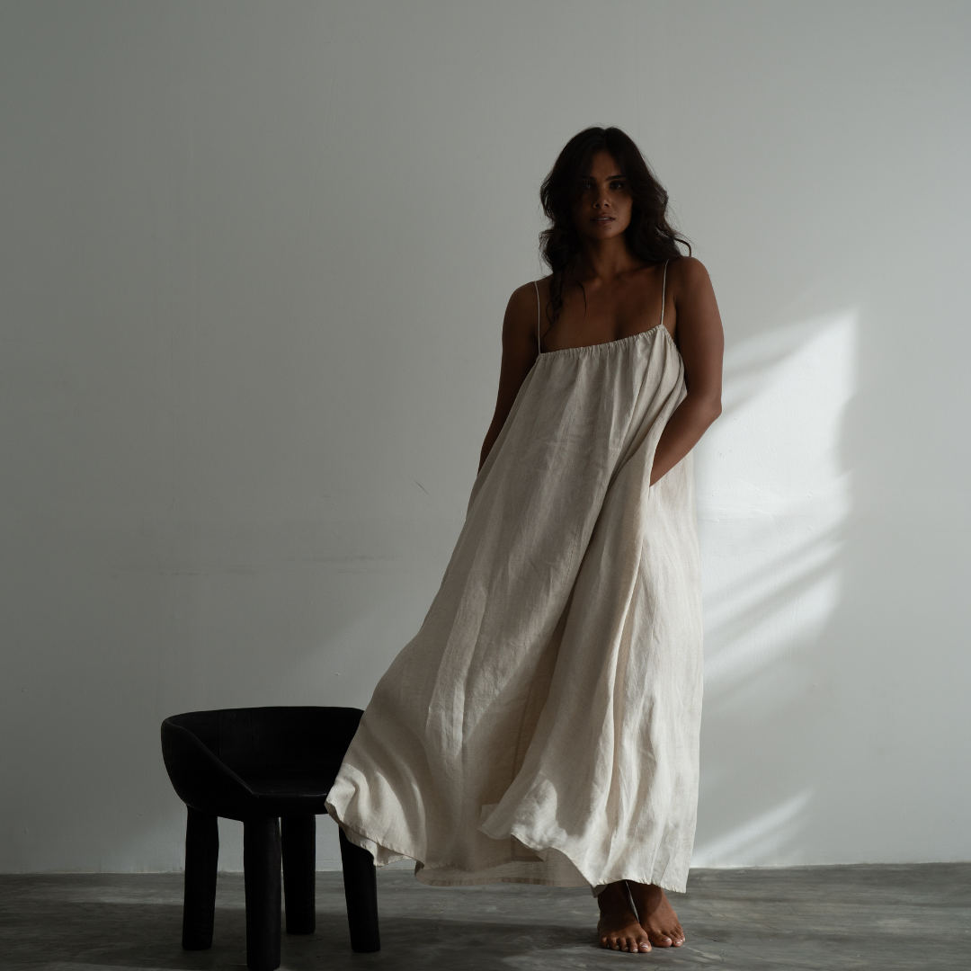 PIA - NATURAL Linen Dress