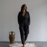 YANG - BLACK Linen Jumpsuit