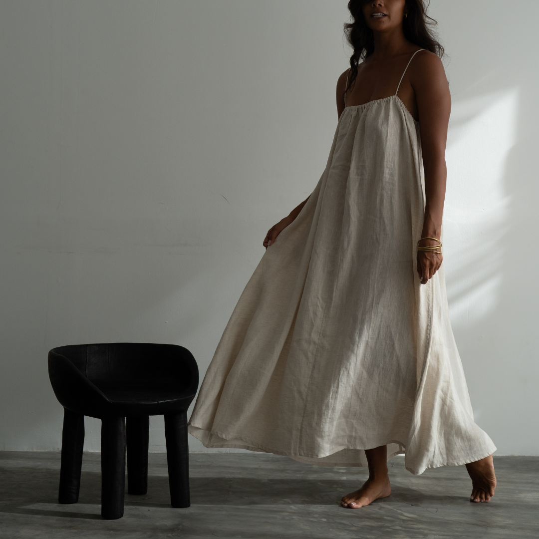 PRE-ORDER PIA - NATURAL Linen Dress