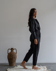 YANG - BLACK Linen Jumpsuit