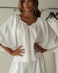 FAITH - White Linen Blouse