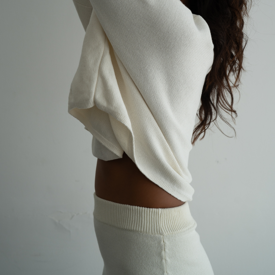 JUNO - CREAM Knit Mini Skirt