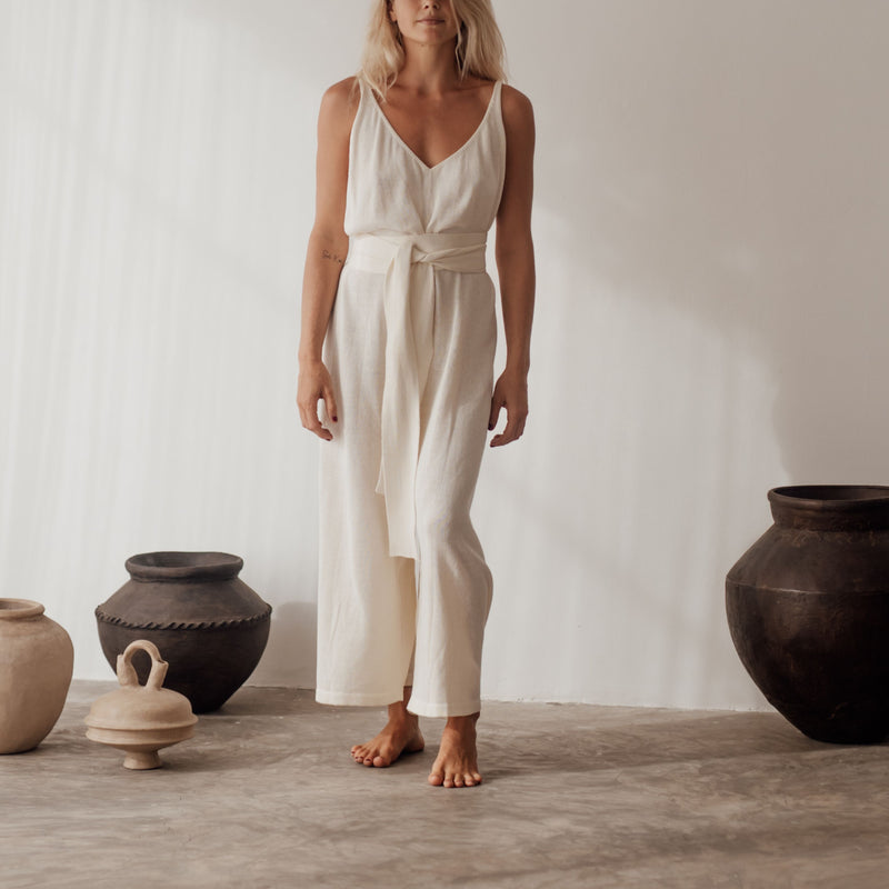 MILLIE - CREAM Knit Jumpsuit