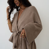 MARK - FAWN Knit Wrap Cardigan