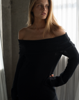 JOLIE - BLACK Cowl Neckline Dress