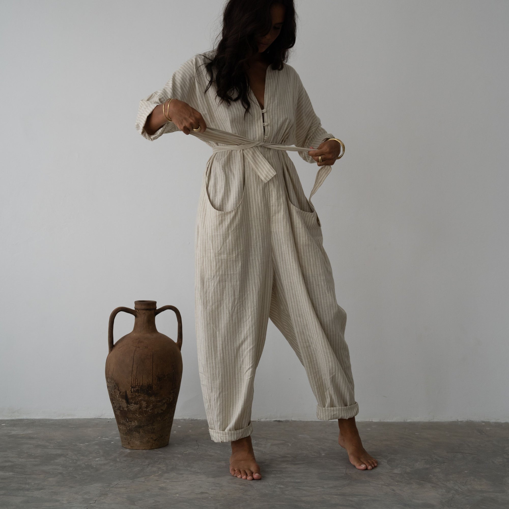 IRIS - Organic Pinstripe Jumpsuit
