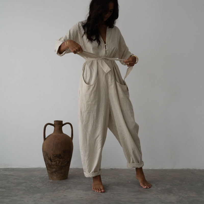 IRIS - Organic Stripe Jumpsuit