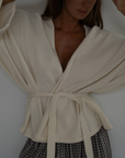 MARK - CREAM Knit Wrap Cardigan