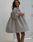 OTTALIE - Linen Gingham Dress