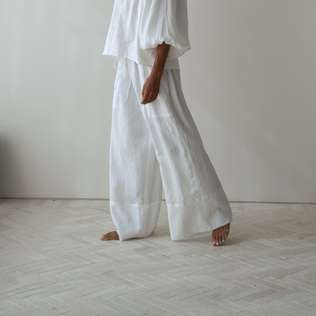 EZRA - White Linen Pant