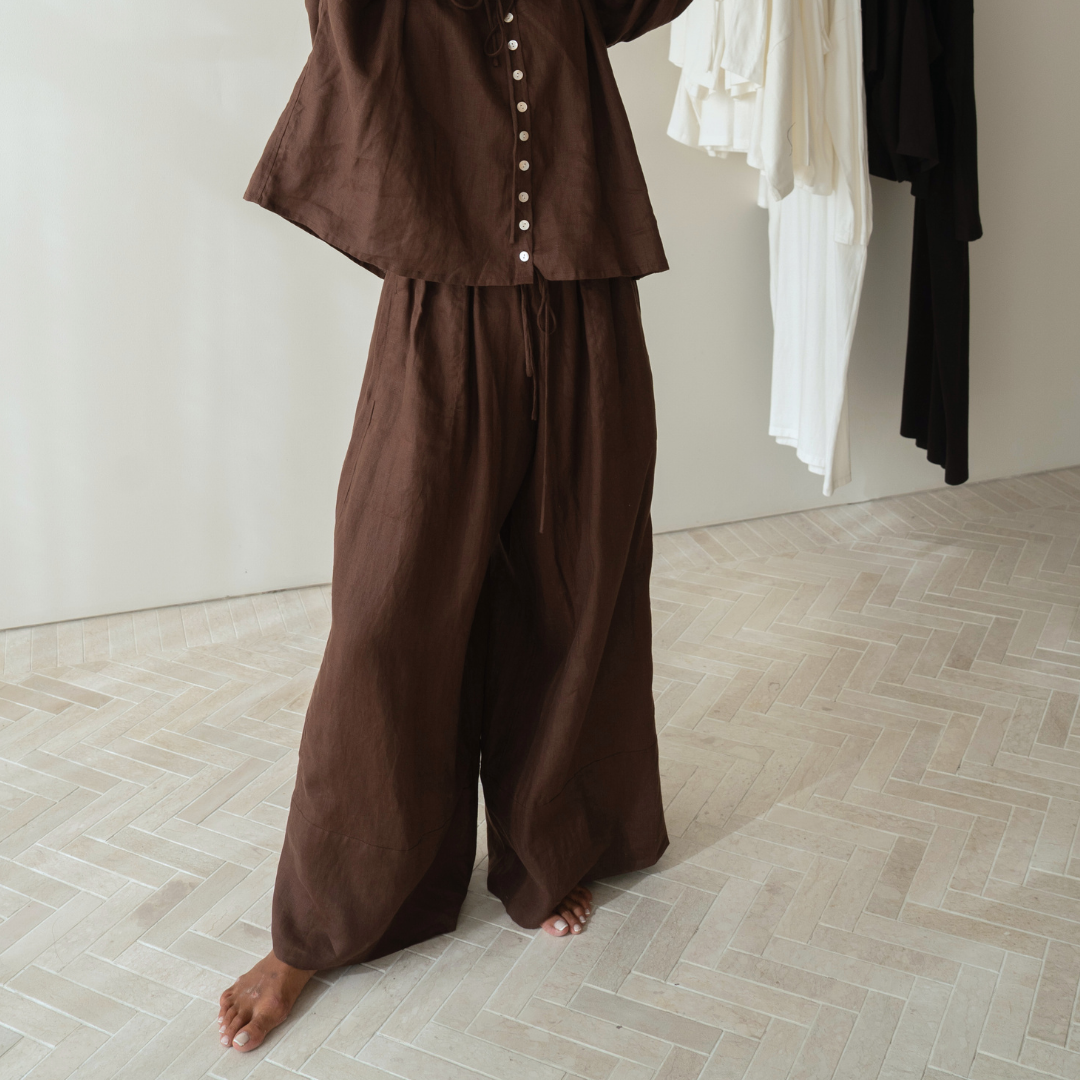 EZRA - Chocolate Linen Pant