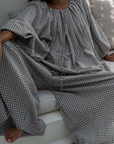 YOLLIE - Linen Gingham Voluminous Pant