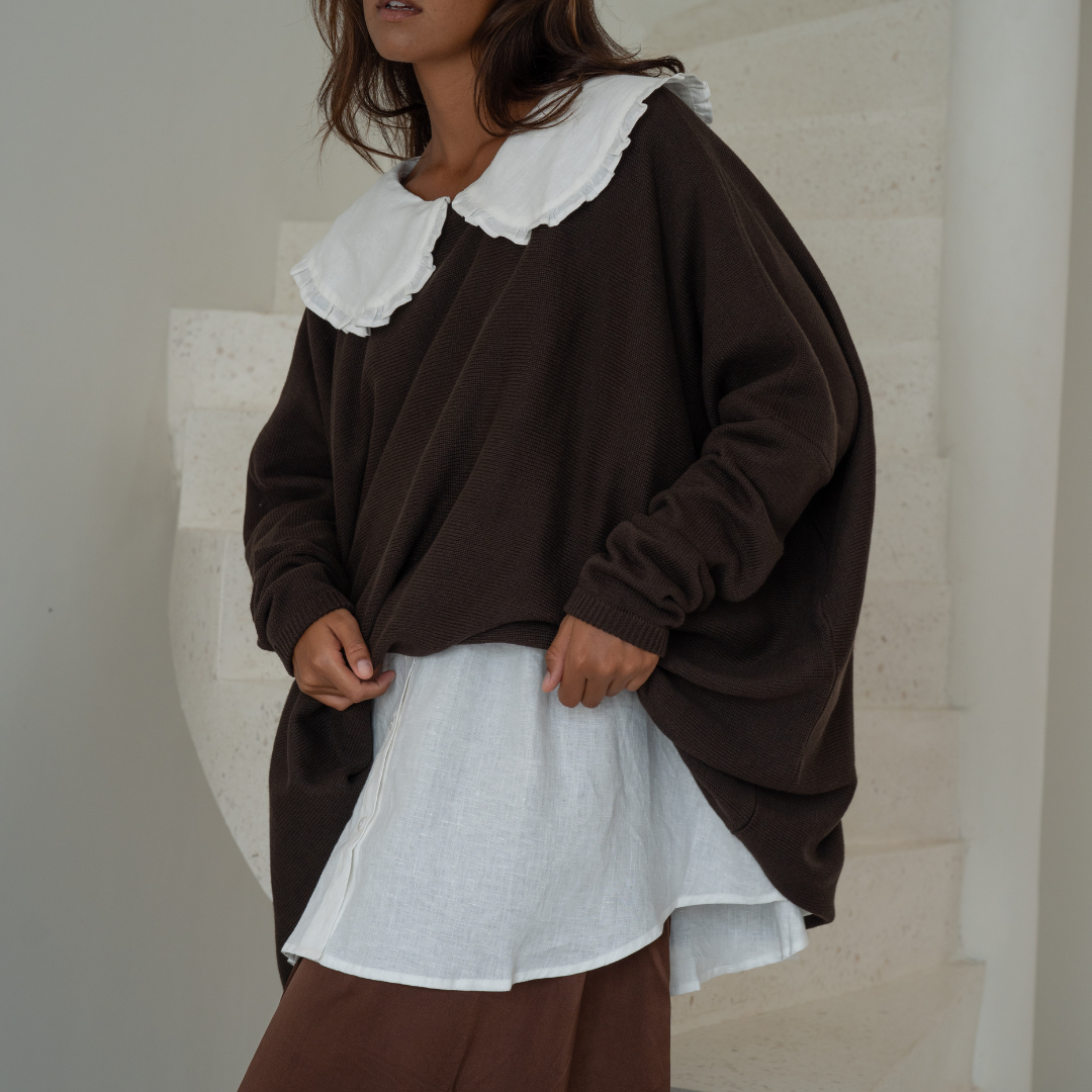 NIAMH - CHOCOLATE Oversized Knit Sweater