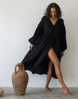 PALOMA- Black Crinkle Dress