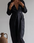 IRIS - BLACK Linen Jumpsuit