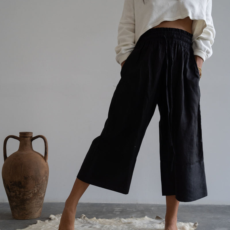 ATILLA - BLACK Linen Cascade Pant