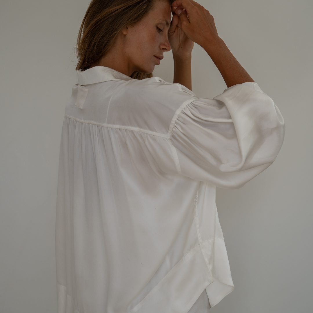 NINA - WHITE Silk Blouse
