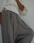 PRE-ORDER MARLO PLEAT - WISTERIA GINGHAM Linen Pant