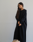 VADA - BLACK Volume Knit Dress