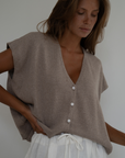 CELINE - FAWN Buttoned Knit Top