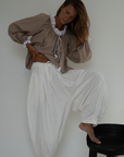 ESME - CINNAMON Gingham & Lace Blouse