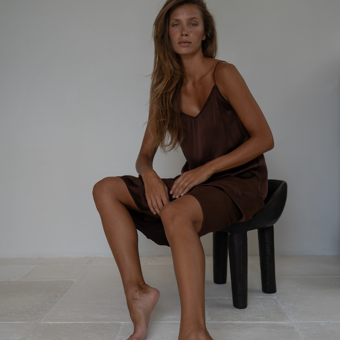 CAMILLE - BURGUNDY Mulberry Silk Slip