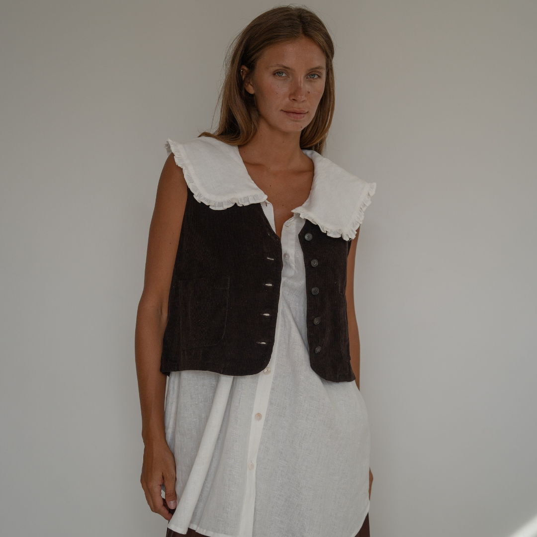 ANNE - WHITE Linen Blouse
