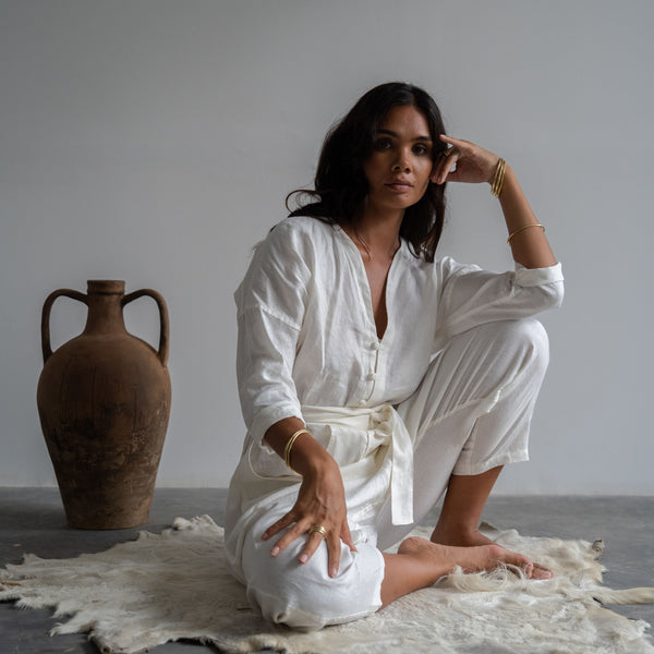 IRIS - WHITE Linen Jumpsuit